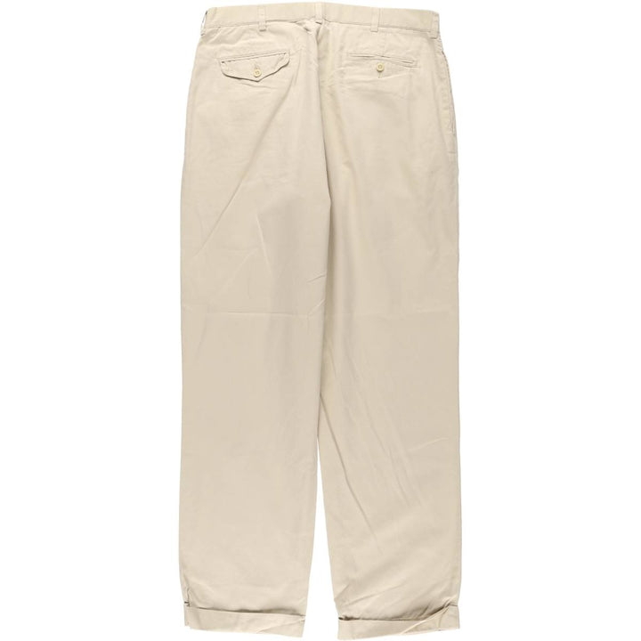 Ralph Lauren POLO by Ralph Lauren HAMMOND PANT, two-pleat chino pants, men's, w34 equivalent cotton Beige type Vintage Second Hand