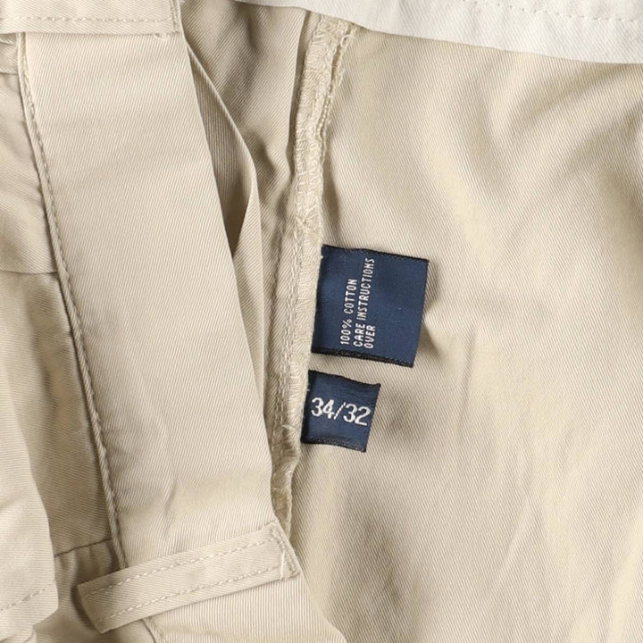 Ralph Lauren POLO by Ralph Lauren HAMMOND PANT, two-pleat chino pants, men's, w34 equivalent cotton Beige type Vintage Second Hand