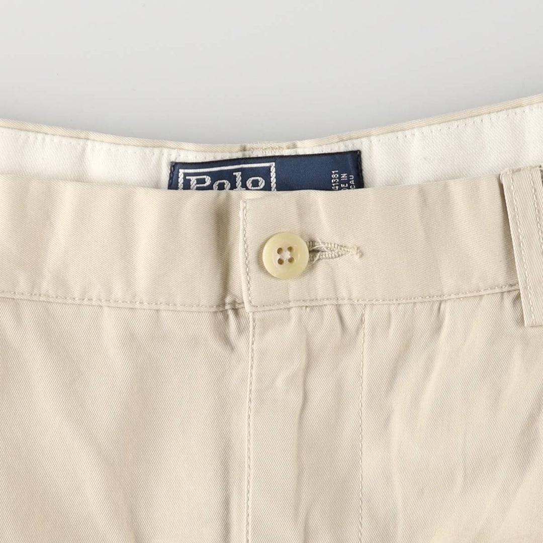 Ralph Lauren POLO by Ralph Lauren HAMMOND PANT, two-pleat chino pants, men's, w34 equivalent cotton Beige type Vintage Second Hand