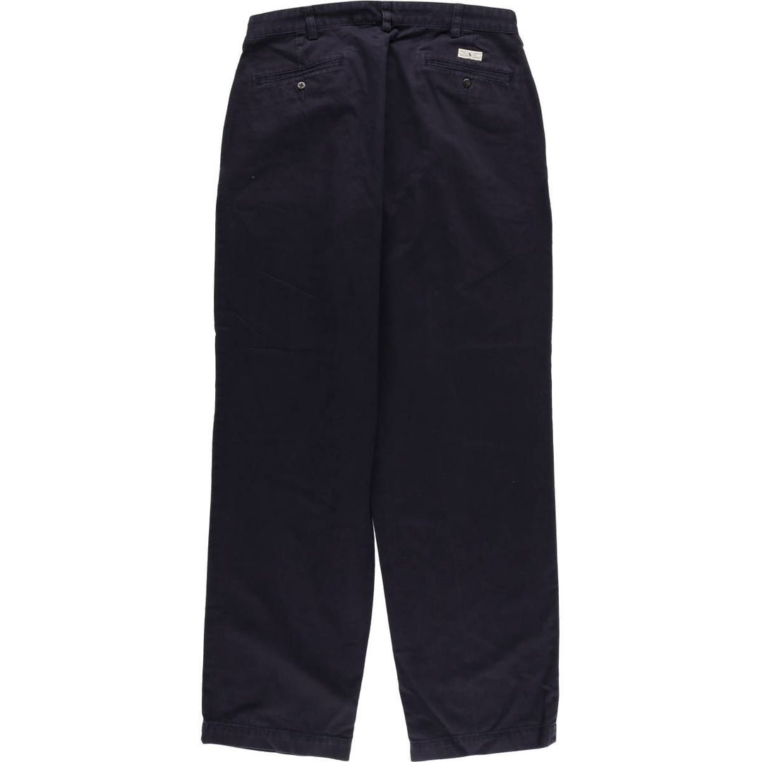 Ralph Lauren POLO RALPH LAUREN ANDREW PANT Two-pleat chino pants Men's size W35 cotton navy blue type Vintage Second Hand
