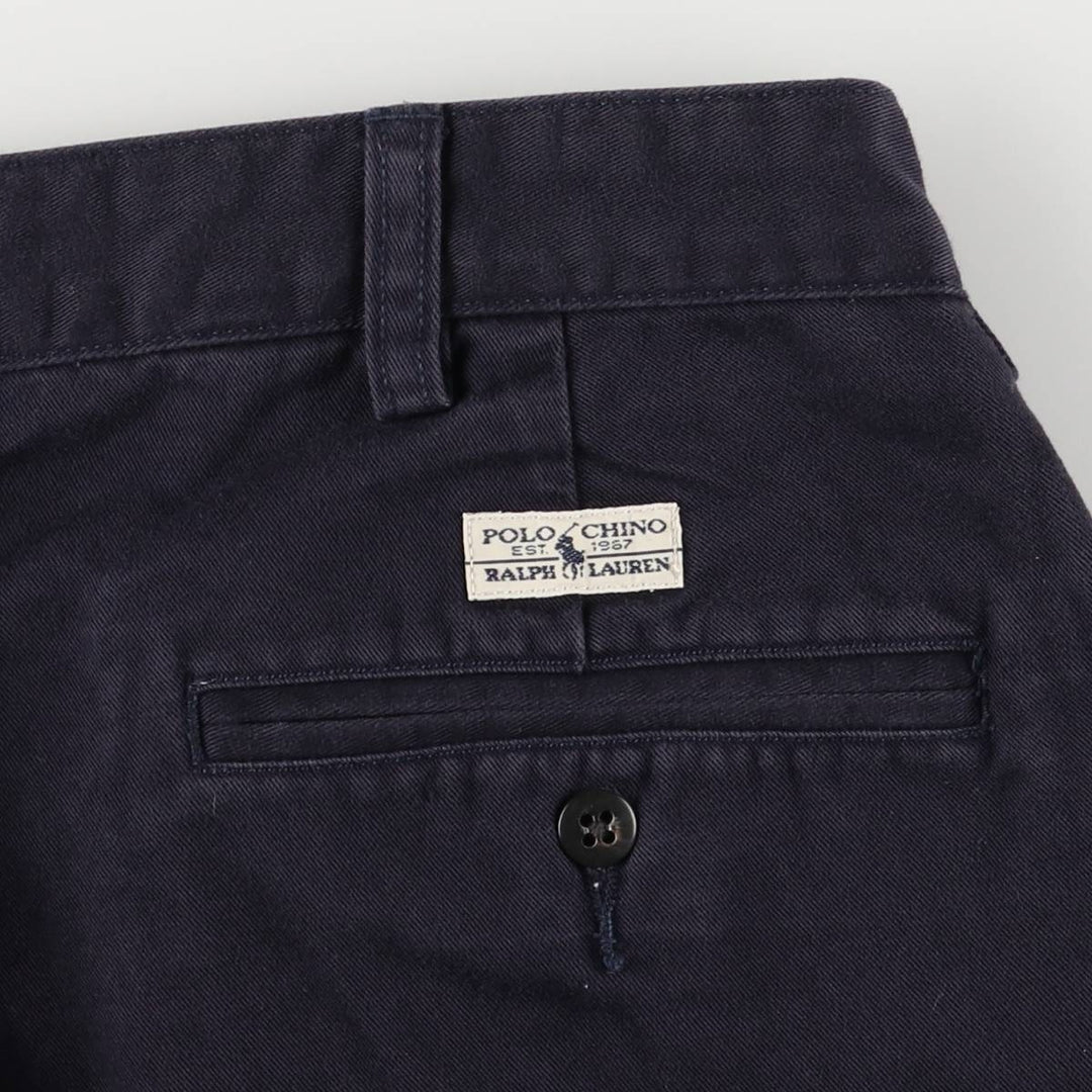 Ralph Lauren POLO RALPH LAUREN ANDREW PANT Two-pleat chino pants Men's size W35 cotton navy blue type Vintage Second Hand
