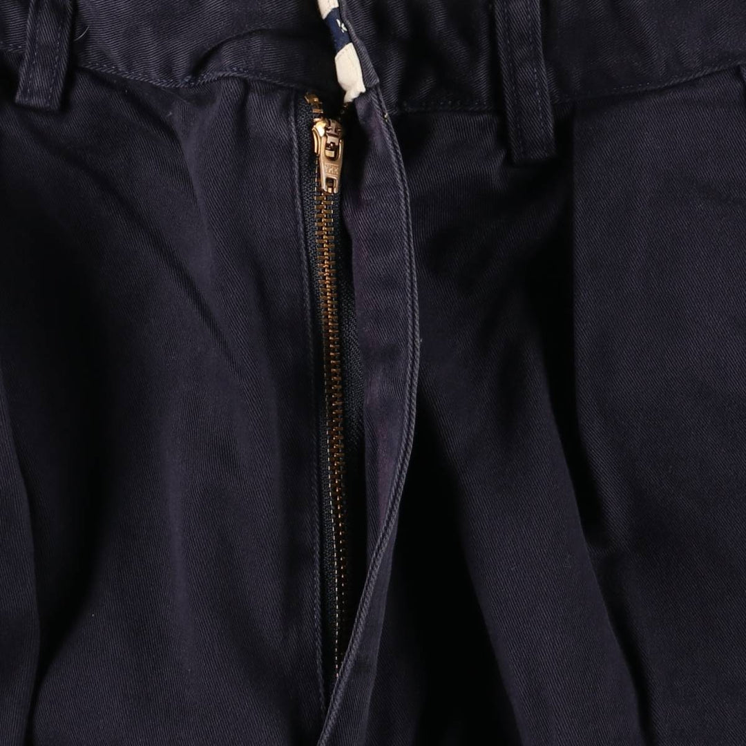 Ralph Lauren POLO RALPH LAUREN ANDREW PANT Two-pleat chino pants Men's size W35 cotton navy blue type Vintage Second Hand