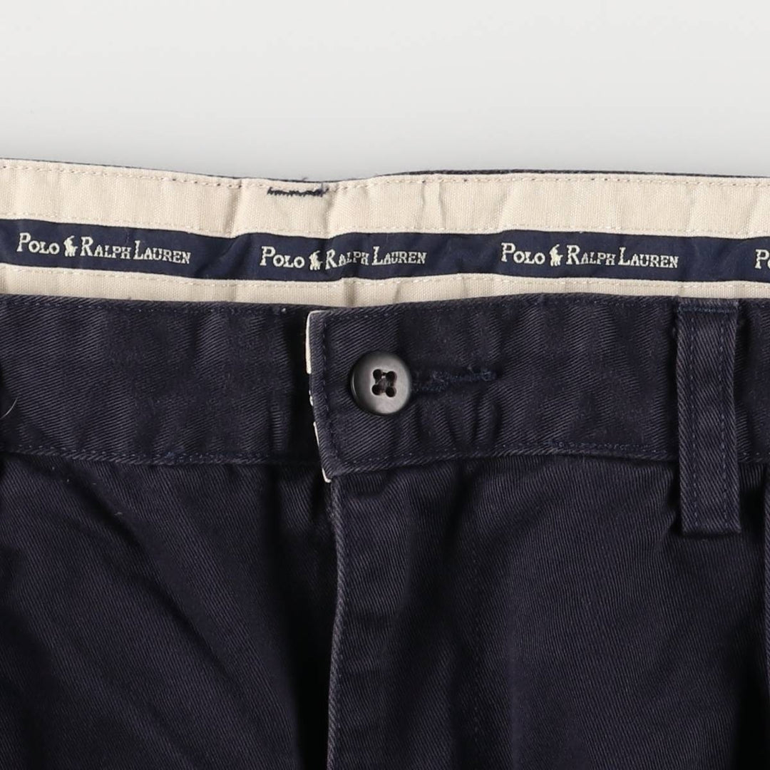 Ralph Lauren POLO RALPH LAUREN ANDREW PANT Two-pleat chino pants Men's size W35 cotton navy blue type Vintage Second Hand