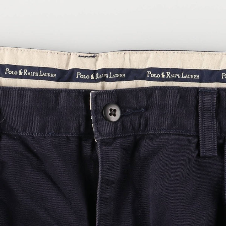 Ralph Lauren POLO RALPH LAUREN ANDREW PANT Two-pleat chino pants Men's size W35 cotton navy blue type Vintage Second Hand