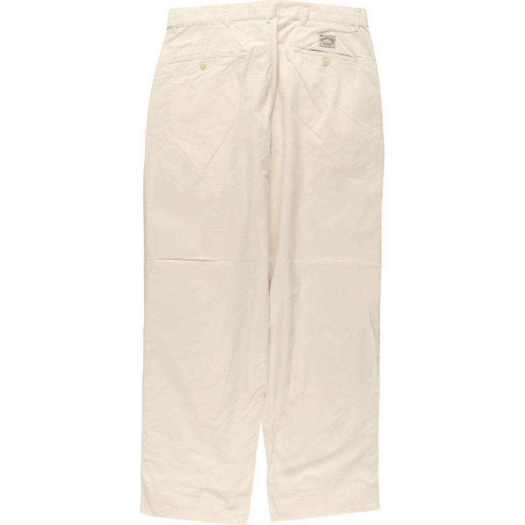 Ralph Lauren POLO by Ralph Lauren Two-pleat Chino Pants for Men, W33 equivalent cotton ivory Vintage Second Hand