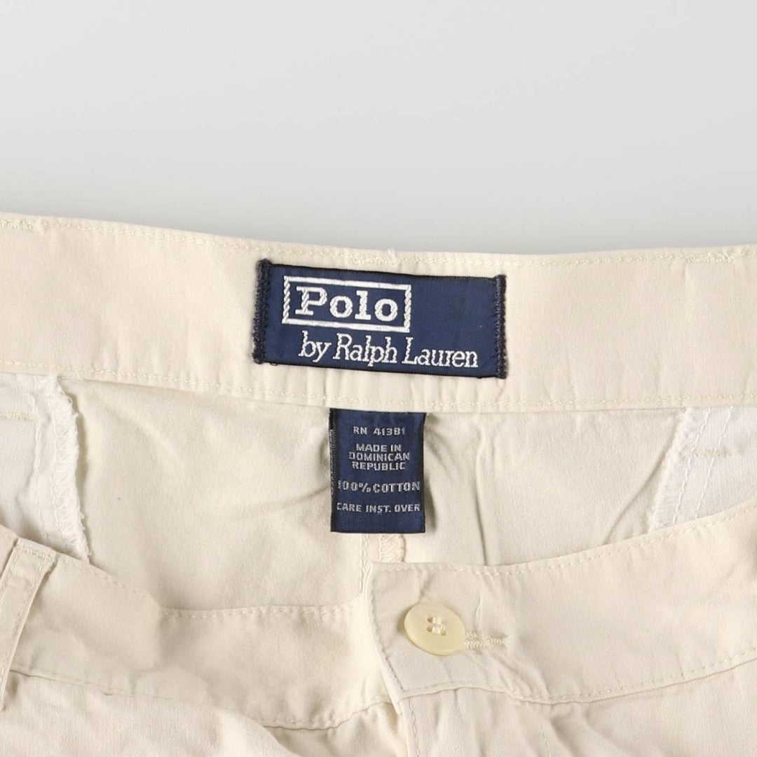 Ralph Lauren POLO by Ralph Lauren Two-pleat Chino Pants for Men, W33 equivalent cotton ivory Vintage Second Hand