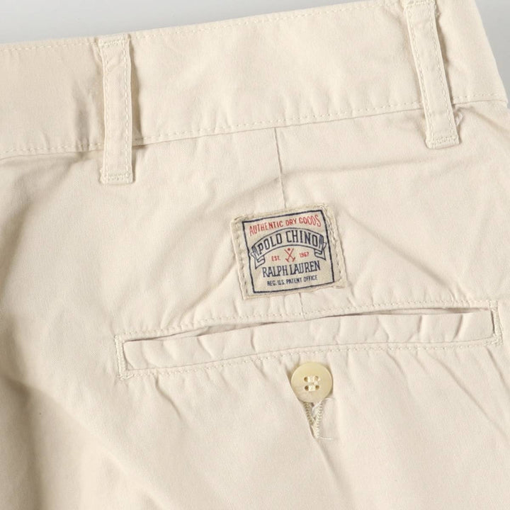 Ralph Lauren POLO by Ralph Lauren Two-pleat Chino Pants for Men, W33 equivalent cotton ivory Vintage Second Hand