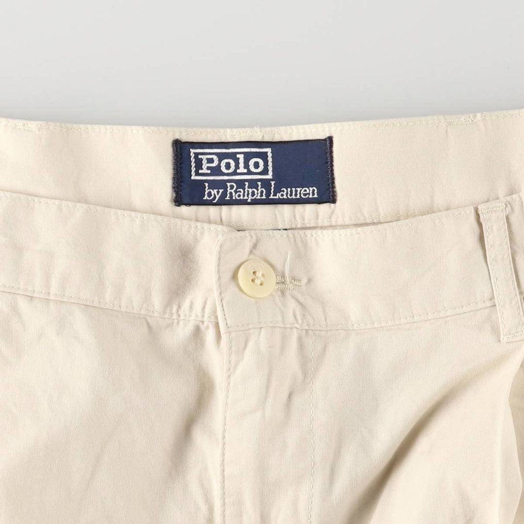 Ralph Lauren POLO by Ralph Lauren Two-pleat Chino Pants for Men, W33 equivalent cotton ivory Vintage Second Hand