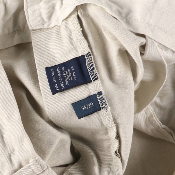 Ralph Lauren POLO by Ralph Lauren HAMMOND PANT, two-pleat chino pants, men's, w34 equivalent cotton ivory Vintage Second Hand