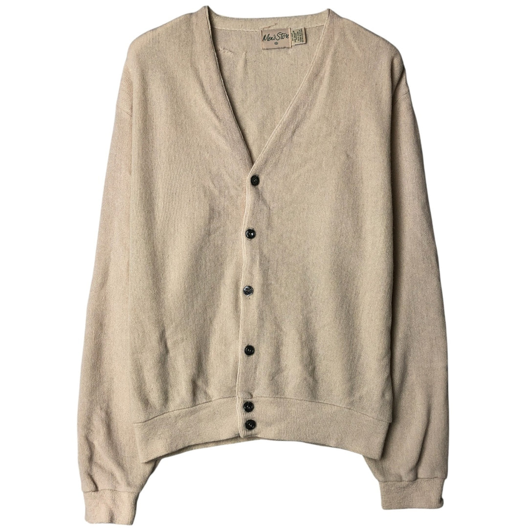 Men's Store Acrylic Knit Cardigan, Made in USA, Men's Size XL Oron Acrylic Beige type Vintage Second Hand