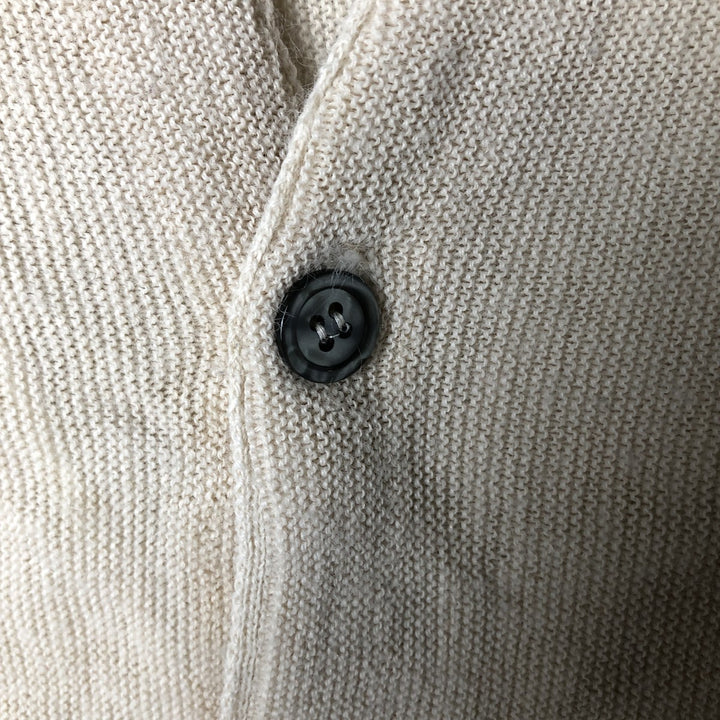Men's Store Acrylic Knit Cardigan, Made in USA, Men's Size XL Oron Acrylic Beige type Vintage Second Hand