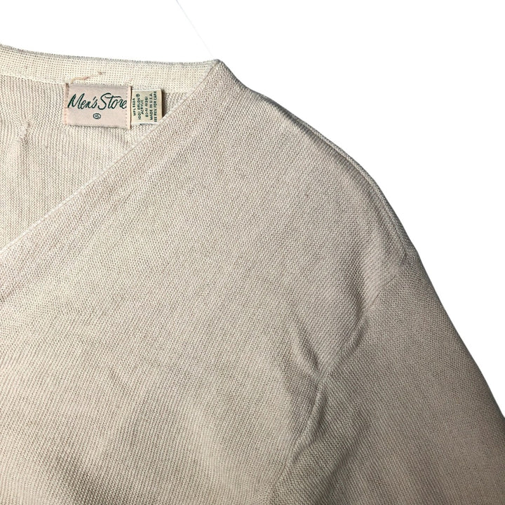 Men's Store Acrylic Knit Cardigan, Made in USA, Men's Size XL Oron Acrylic Beige type Vintage Second Hand