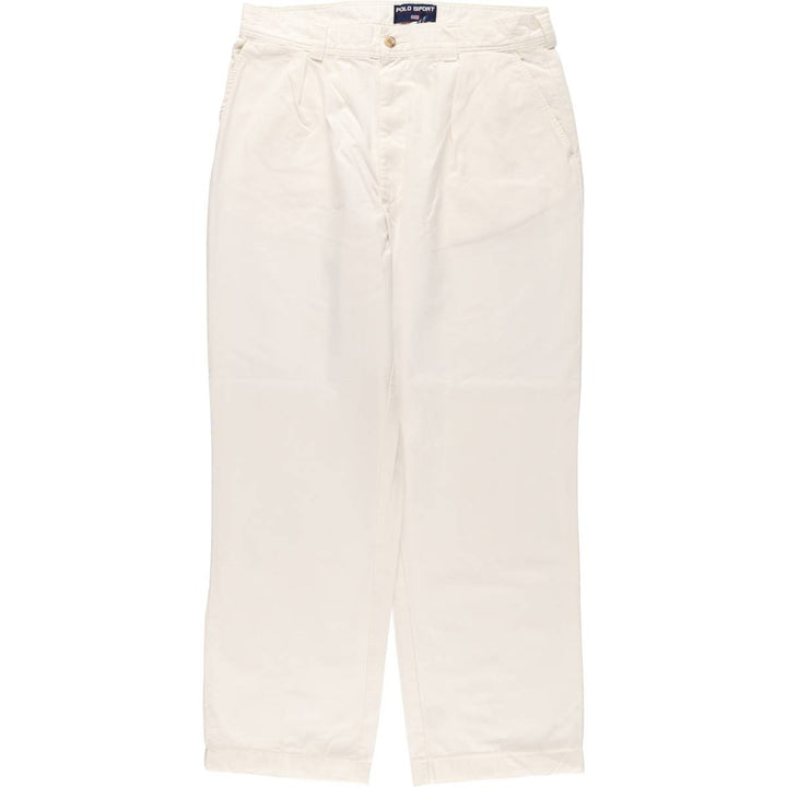 Ralph Lauren POLO SPORT One-Tuck Chino Pants, Men's, Size W35 cotton white type Vintage Second Hand