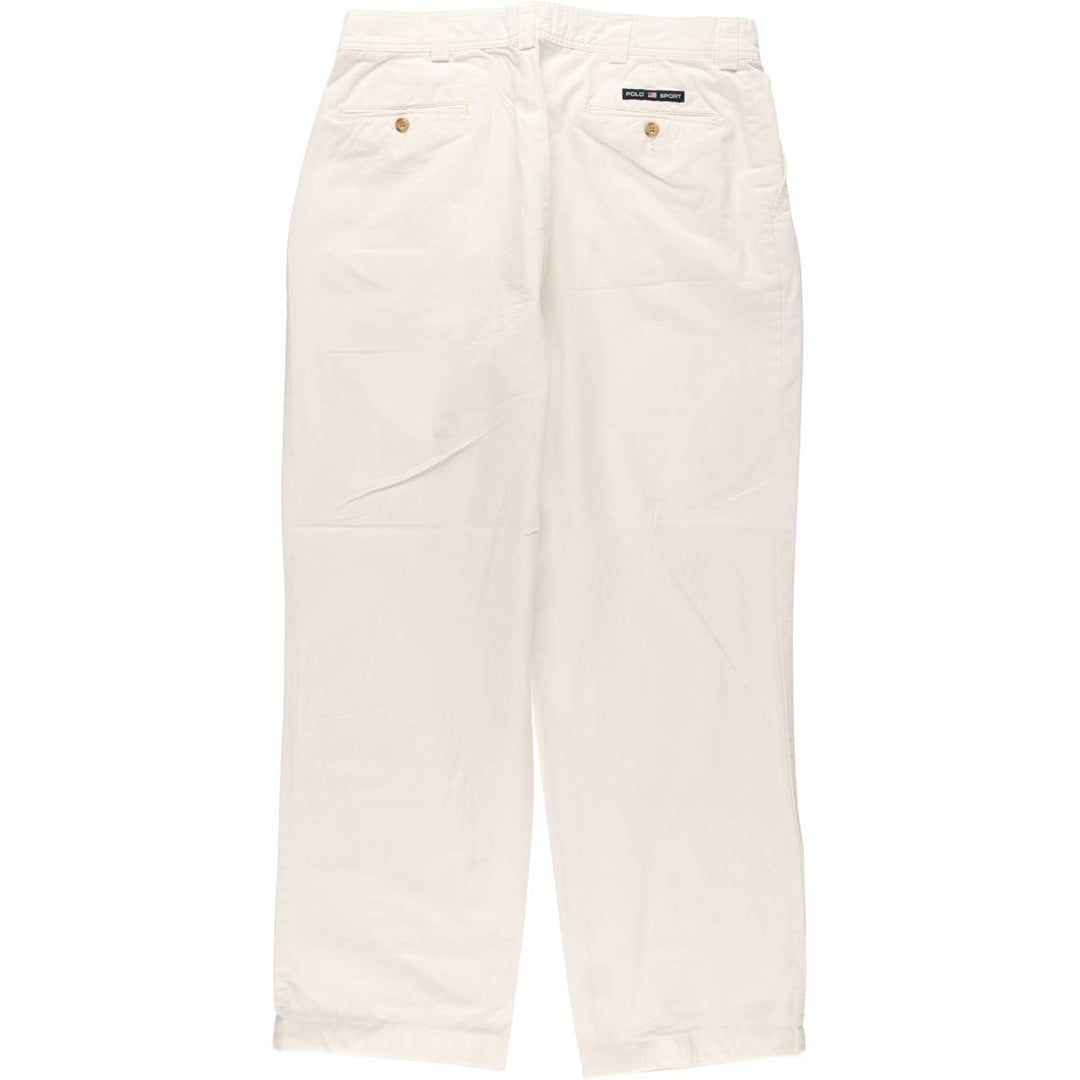 Ralph Lauren POLO SPORT One-Tuck Chino Pants, Men's, Size W35 cotton white type Vintage Second Hand