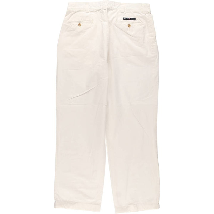 Ralph Lauren POLO SPORT One-Tuck Chino Pants, Men's, Size W35 cotton white type Vintage Second Hand