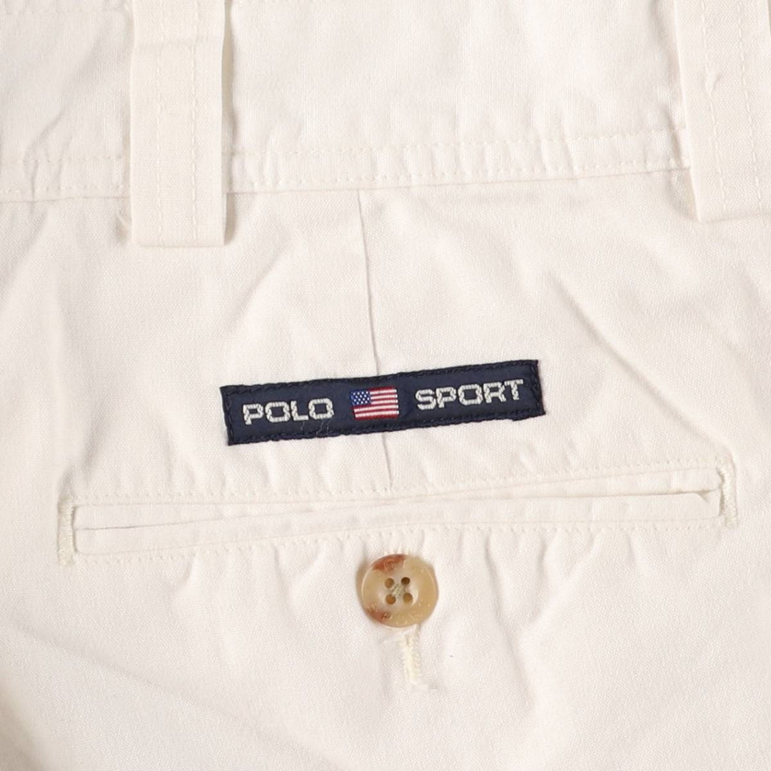 Ralph Lauren POLO SPORT One-Tuck Chino Pants, Men's, Size W35 cotton white type Vintage Second Hand