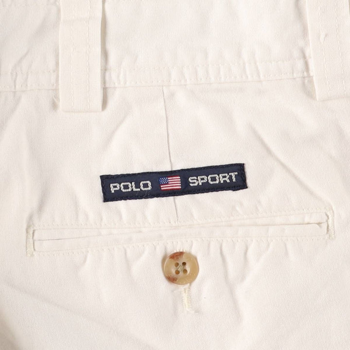 Ralph Lauren POLO SPORT One-Tuck Chino Pants, Men's, Size W35 cotton white type Vintage Second Hand