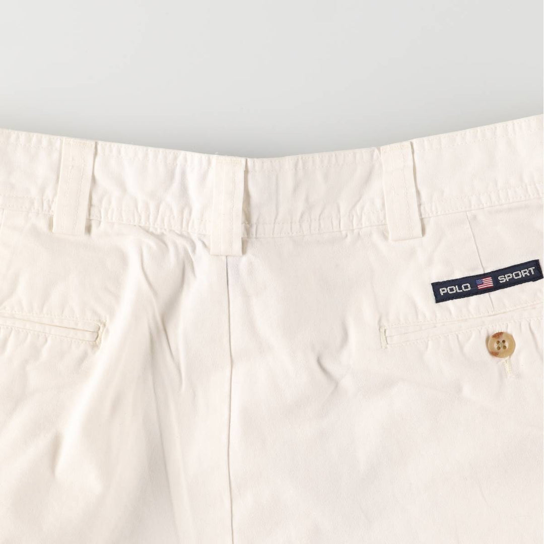 Ralph Lauren POLO SPORT One-Tuck Chino Pants, Men's, Size W35 cotton white type Vintage Second Hand