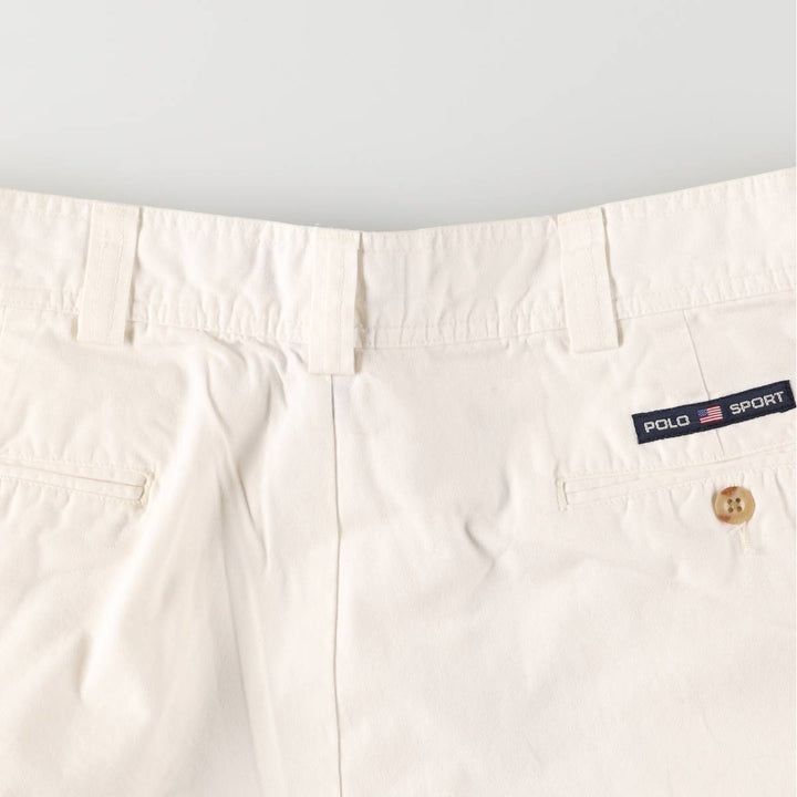 Ralph Lauren POLO SPORT One-Tuck Chino Pants, Men's, Size W35 cotton white type Vintage Second Hand