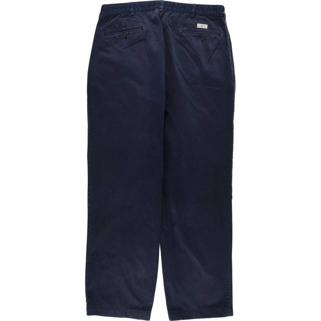 Ralph Lauren POLO RALPH LAUREN ANDREW PANT Two-pleat chino pants Men's size W35 cotton navy blue type Vintage Second Hand