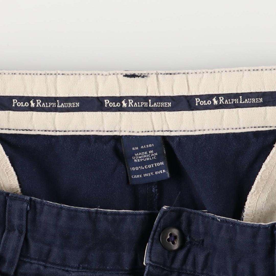 Ralph Lauren POLO RALPH LAUREN ANDREW PANT Two-pleat chino pants Men's size W35 cotton navy blue type Vintage Second Hand