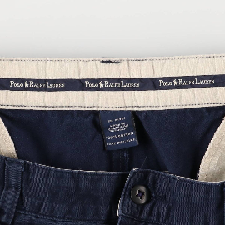 Ralph Lauren POLO RALPH LAUREN ANDREW PANT Two-pleat chino pants Men's size W35 cotton navy blue type Vintage Second Hand