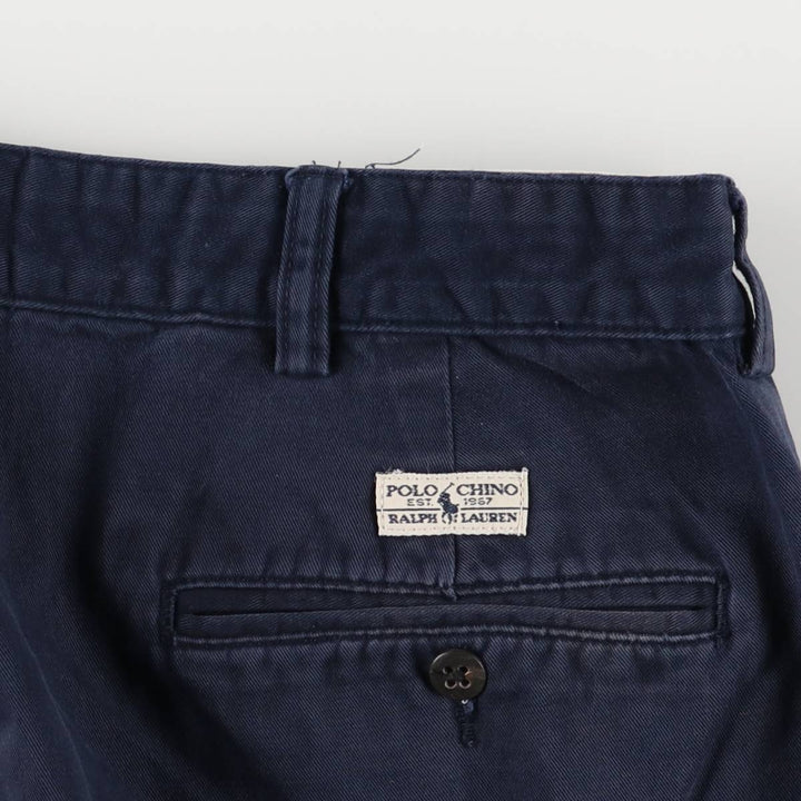 Ralph Lauren POLO RALPH LAUREN ANDREW PANT Two-pleat chino pants Men's size W35 cotton navy blue type Vintage Second Hand