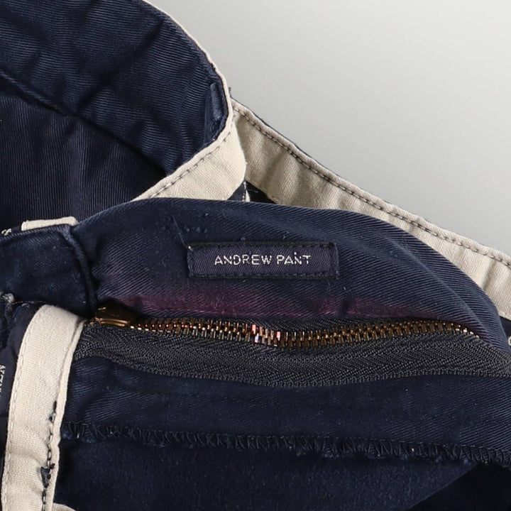 Ralph Lauren POLO RALPH LAUREN ANDREW PANT Two-pleat chino pants Men's size W35 cotton navy blue type Vintage Second Hand