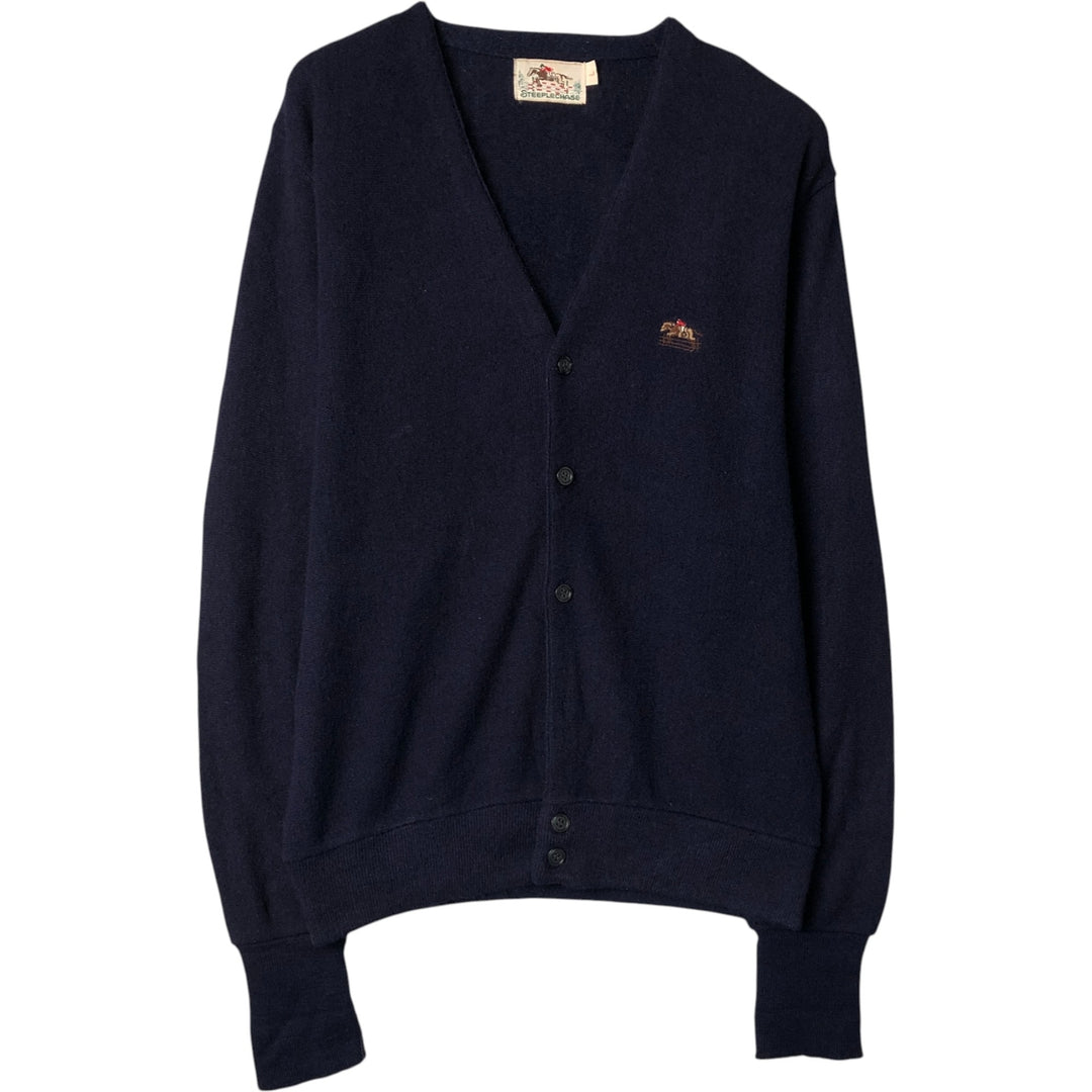 STEEPLECHASE Knit Cardigan, Men's Size L unclear navy blue type Vintage Second Hand