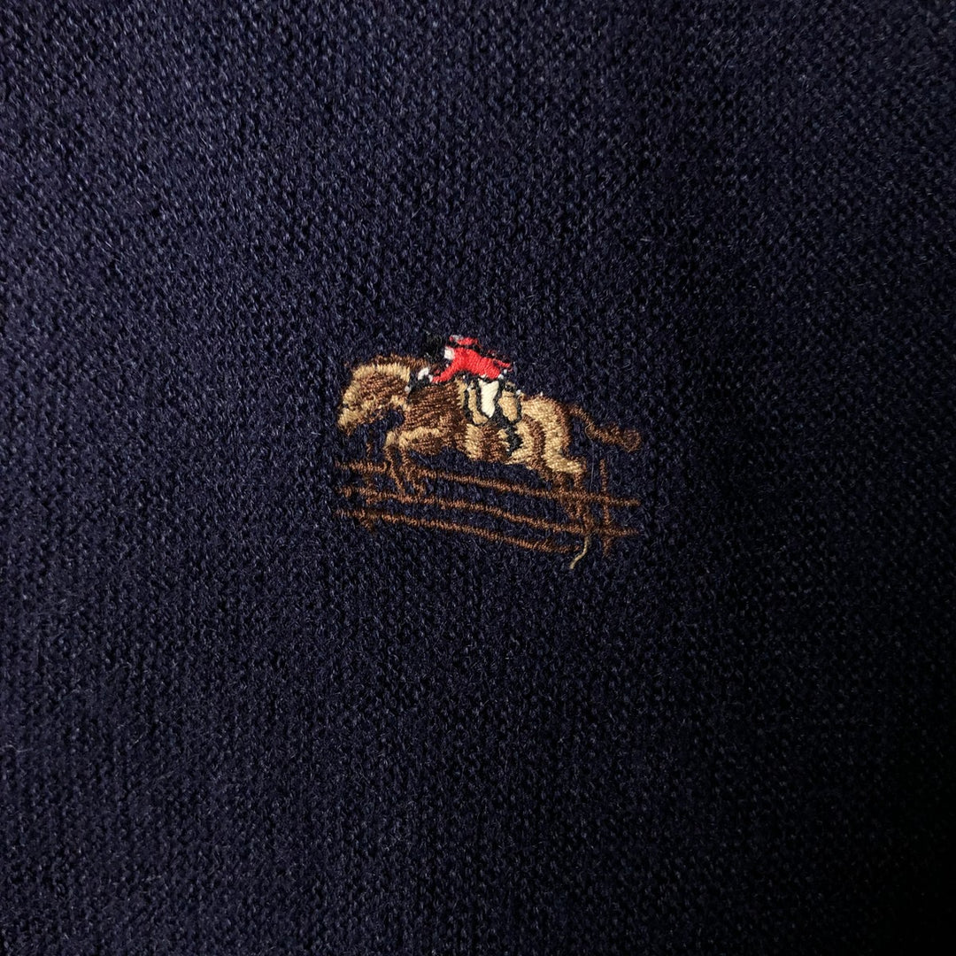 STEEPLECHASE Knit Cardigan, Men's Size L unclear navy blue type Vintage Second Hand