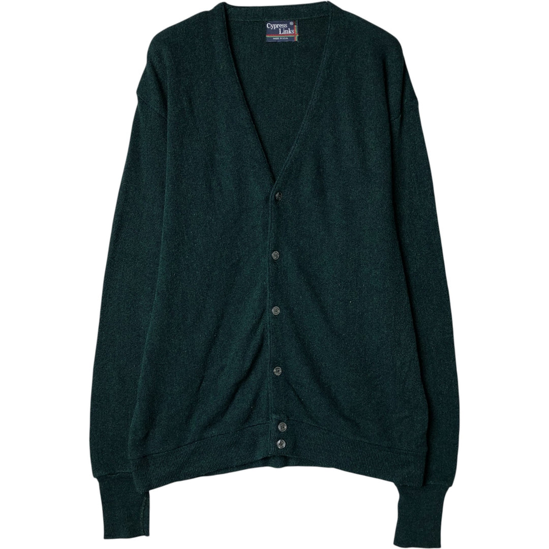 Cypress Links Knit Cardigan, Made in USA, Men's XL unclear Green type dark green Vintage Second Hand