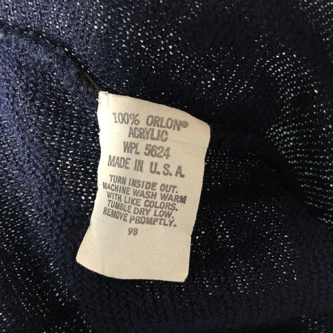 Vintage 1970'S Buckingham acrylic knit cardigan, made in the USA, size L, men's Oron Acrylic navy blue type Vintage Second Hand
