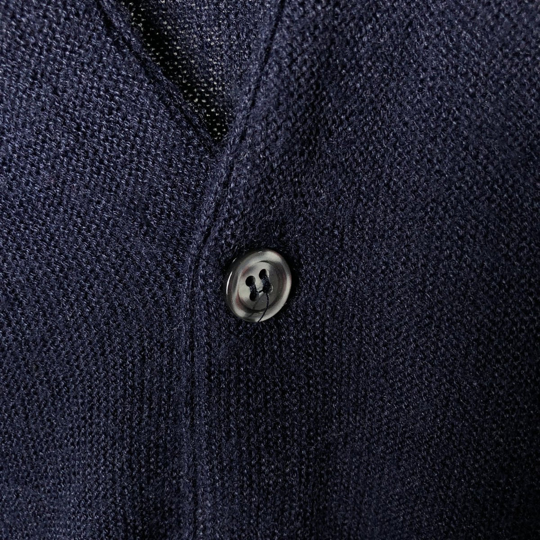 Vintage 1970'S Buckingham acrylic knit cardigan, made in the USA, size L, men's Oron Acrylic navy blue type Vintage Second Hand