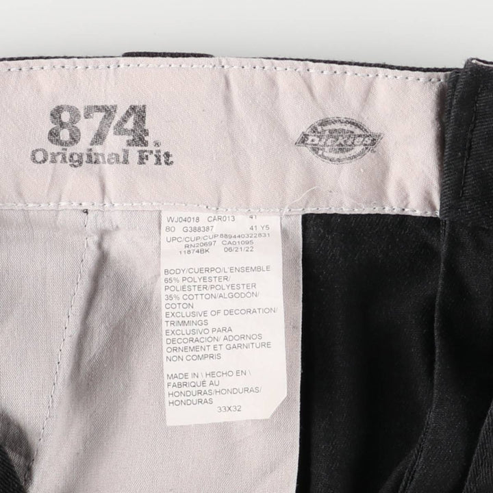 Dickies 874 FLEX ORIGINAL FIT Work Pants for Men, W33 equivalent polyester black type Vintage Second Hand
