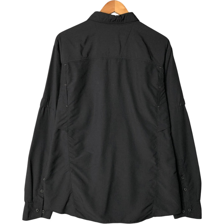 Columbia OMNI-SHIELD SUN PROTECTION Long Sleeve Fishing Shirt, Men's Size L Nylon black type Vintage Second Hand