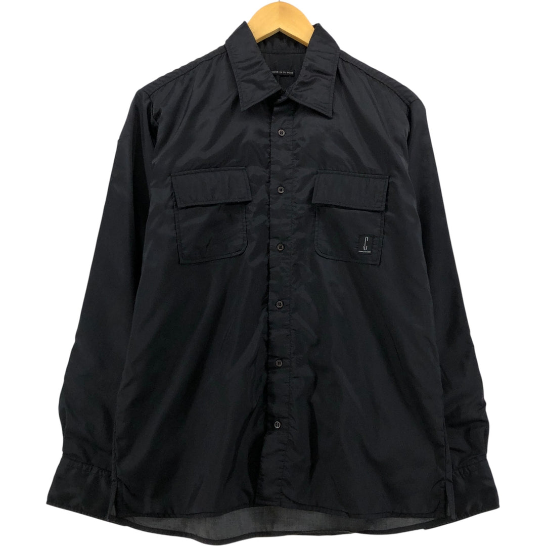 COMME CA DU MODE Long Sleeve Polyester Shirt, Men's Size L polyester black type Vintage Second Hand