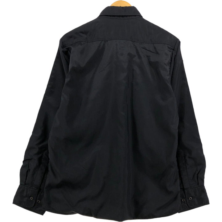 COMME CA DU MODE Long Sleeve Polyester Shirt, Men's Size L polyester black type Vintage Second Hand