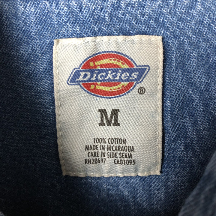Dickies Long Sleeve Button Down Denim Shirt, Men's Size M cotton blue type Vintage Second Hand