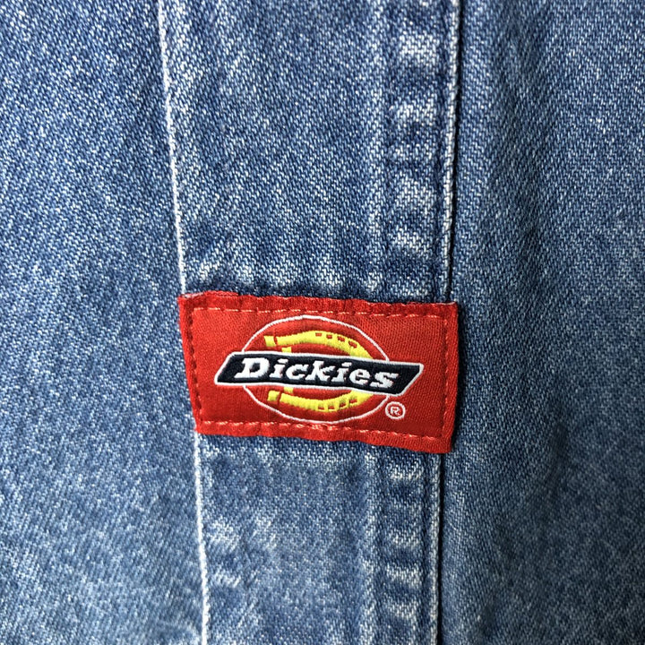 Dickies Long Sleeve Button Down Denim Shirt, Men's Size M cotton blue type Vintage Second Hand
