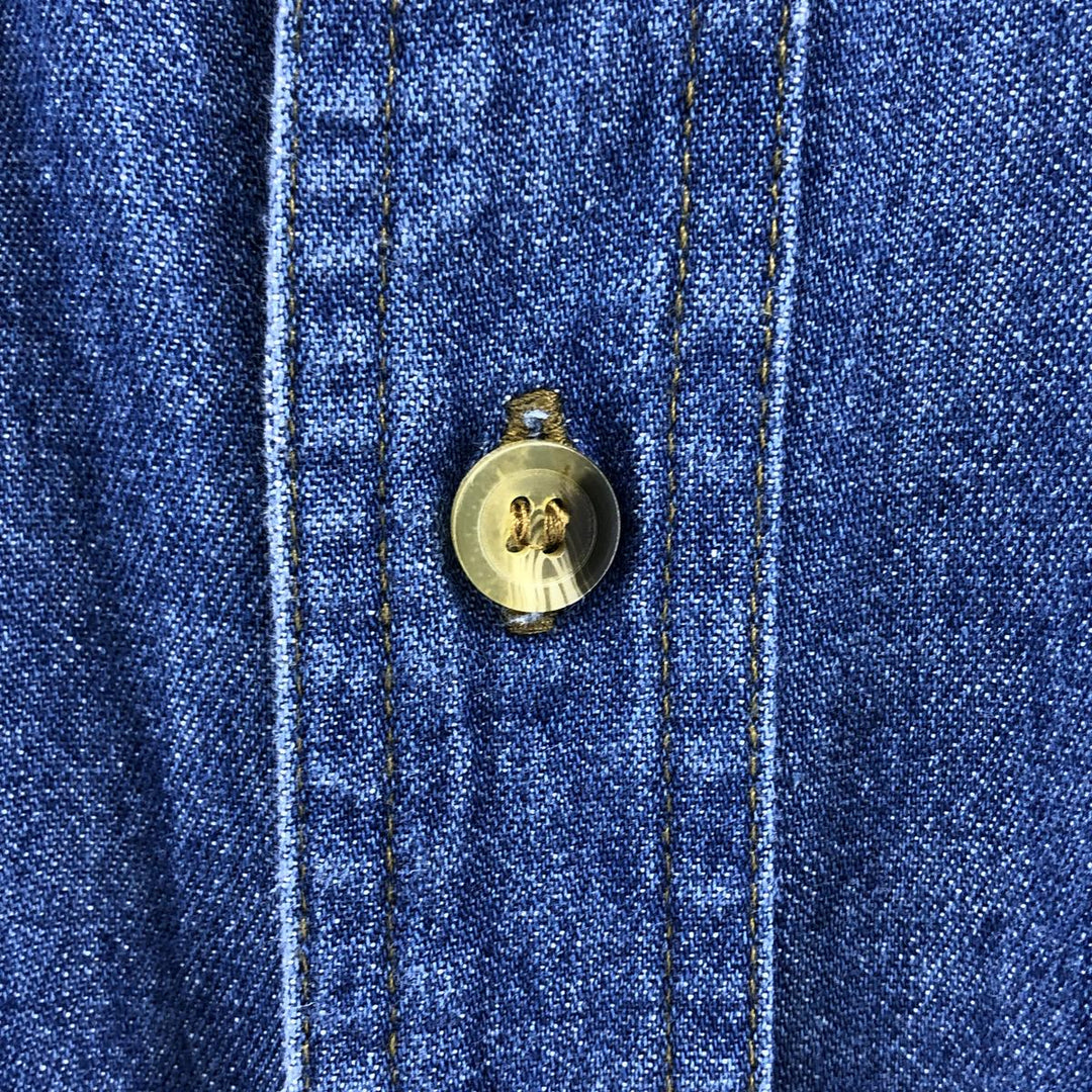 Harley-Davidson long-sleeved button-down denim shirt, men's size L cotton Navy blue Vintage Second Hand