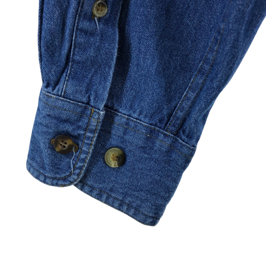 Harley-Davidson long-sleeved button-down denim shirt, men's size L cotton Navy blue Vintage Second Hand