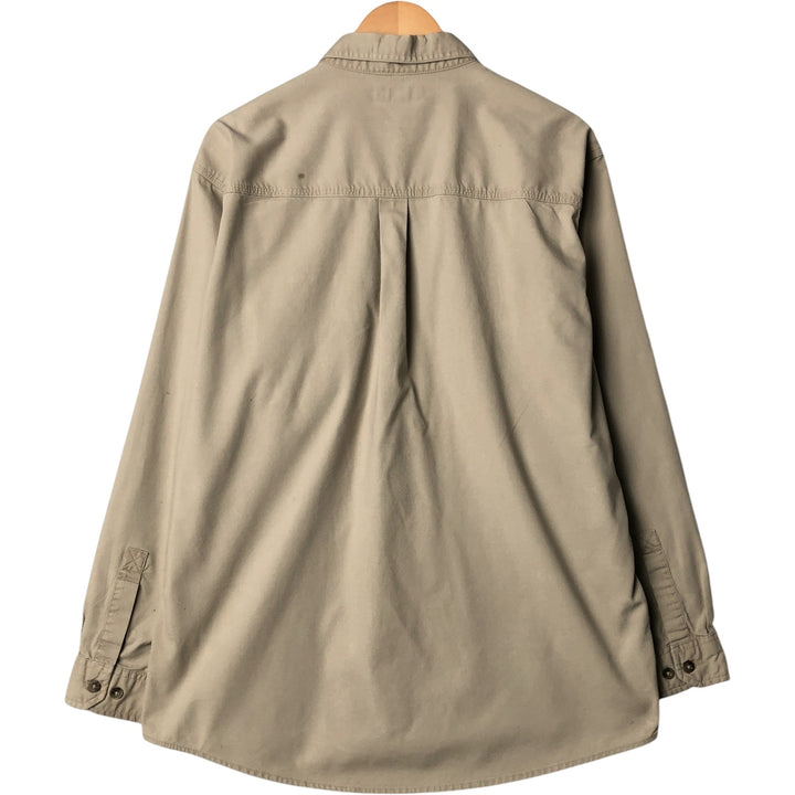 Carhartt Long Sleeve Work Shirt, Men's Size L cotton Khaki type beige Vintage Second Hand