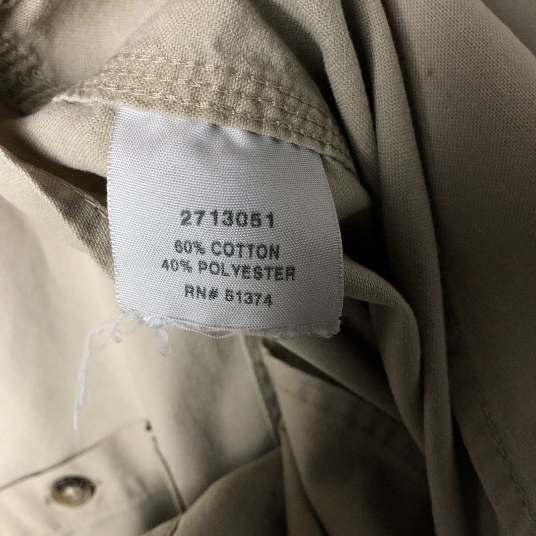 Carhartt Long Sleeve Work Shirt, Men's Size L cotton Khaki type beige Vintage Second Hand