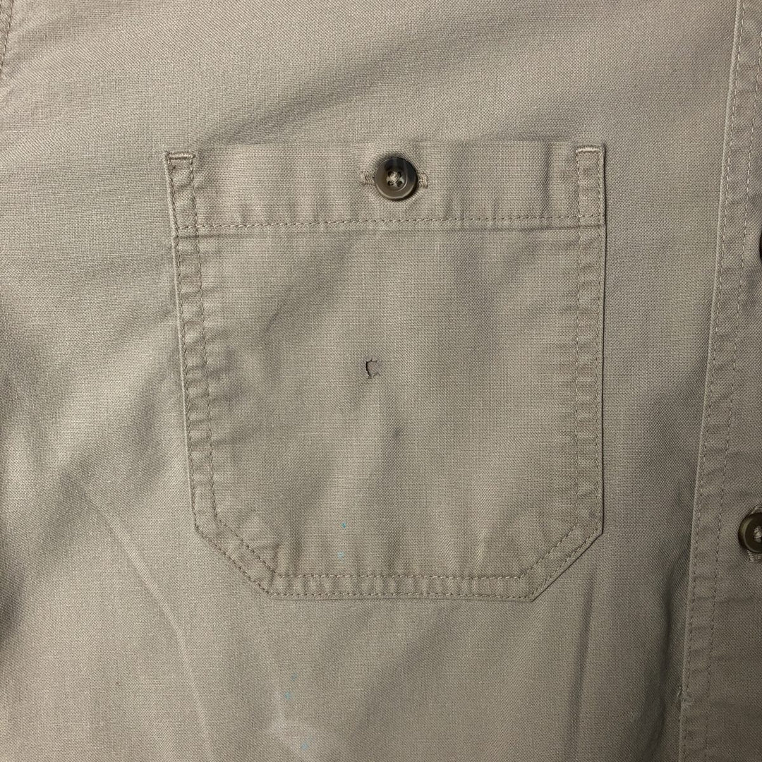 Carhartt Long Sleeve Work Shirt, Men's Size L cotton Khaki type beige Vintage Second Hand