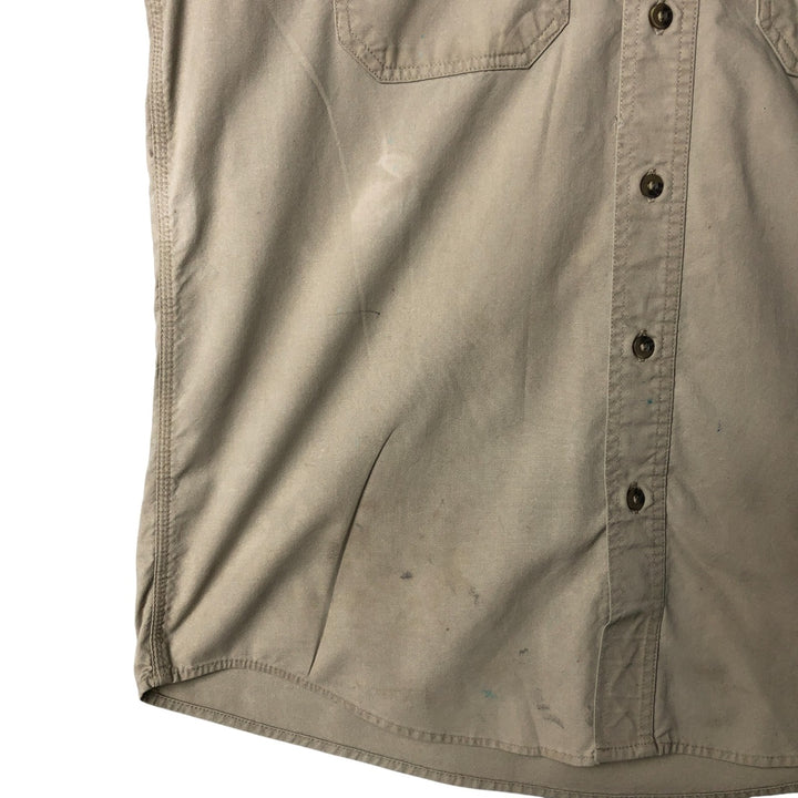 Carhartt Long Sleeve Work Shirt, Men's Size L cotton Khaki type beige Vintage Second Hand