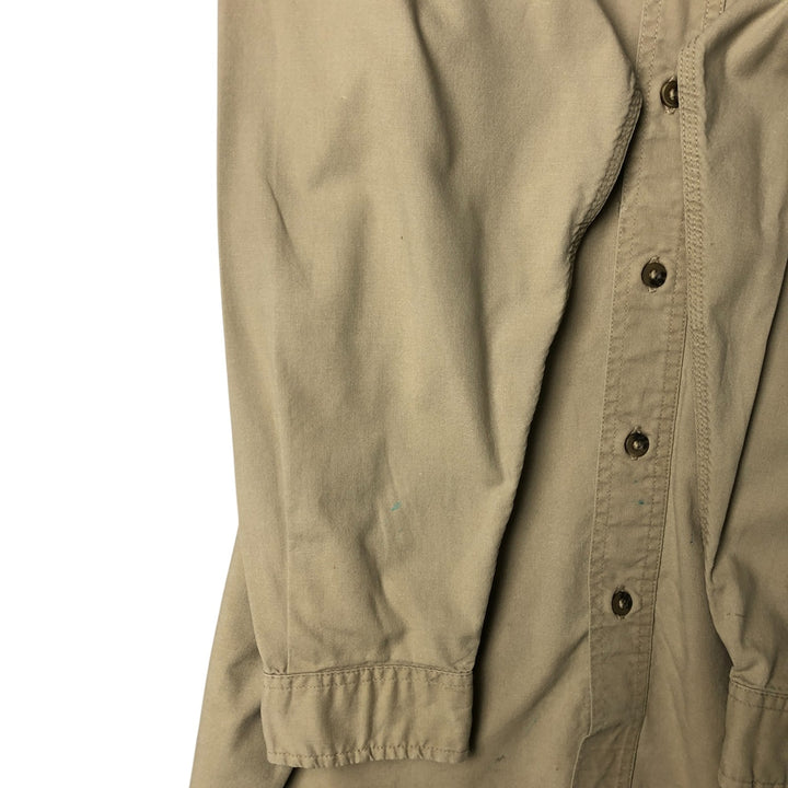 Carhartt Long Sleeve Work Shirt, Men's Size L cotton Khaki type beige Vintage Second Hand