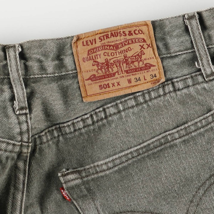 2000'S Levi's 501 Straight Denim Pants, Made in USA, Men's Size W36 cotton Khaki type Vintage Second Hand
