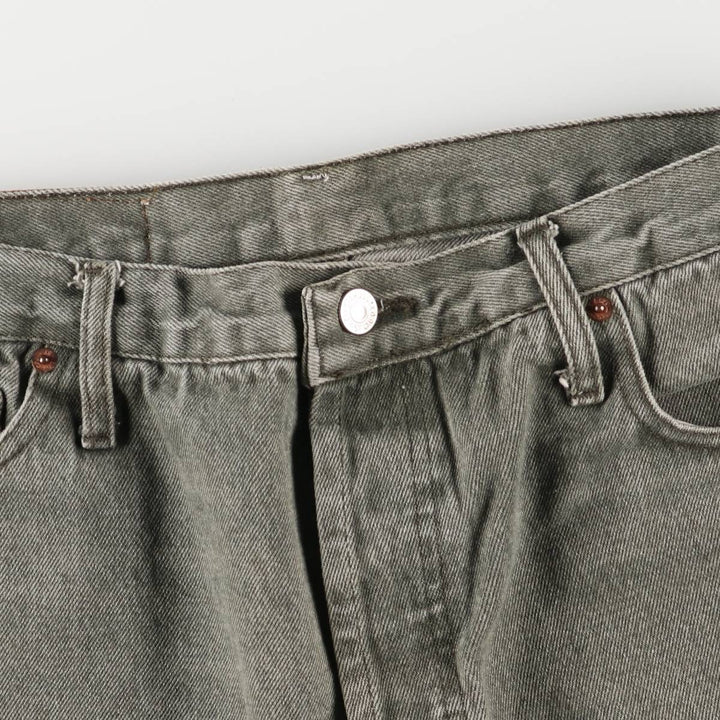 2000'S Levi's 501 Straight Denim Pants, Made in USA, Men's Size W36 cotton Khaki type Vintage Second Hand