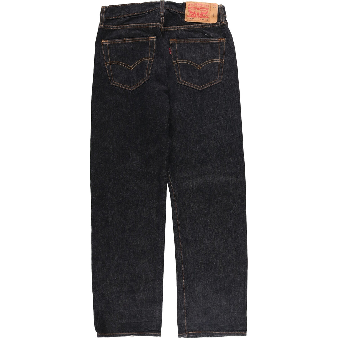 Levi's 501 Black Denim Straight Denim Pants Men's W31 equivalent cotton black type Vintage Second Hand