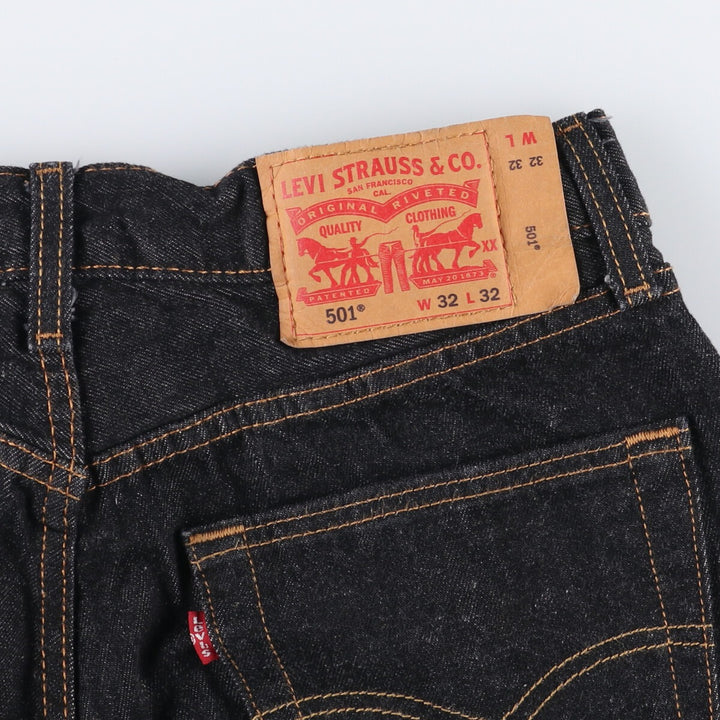 Levi's 501 Black Denim Straight Denim Pants Men's W31 equivalent cotton black type Vintage Second Hand